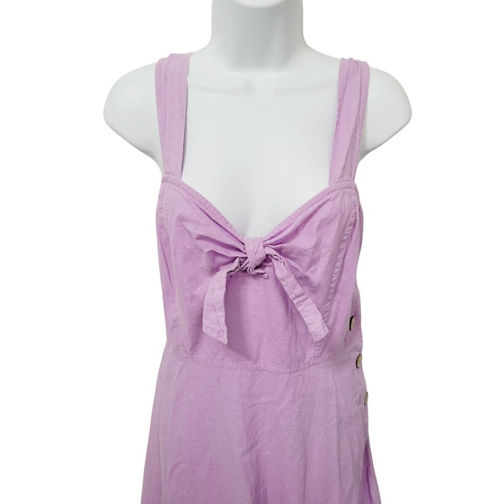 Chelsea & Violet Dress M Lilac Sleeveless Button-Side Midi Bow Detail‎